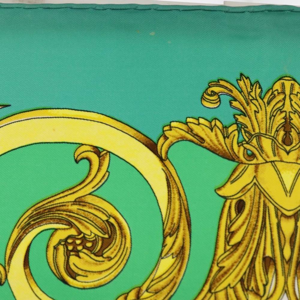 HERMES Carre 90 Scarf ""LES TUILERIES"" Silk Green Yellow Auth 99949 - Picture 14 of 16